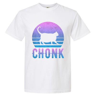 Chonk Gradient 90´S Funny Retro Fat Cat Meme Garment-Dyed Heavyweight T-Shirt