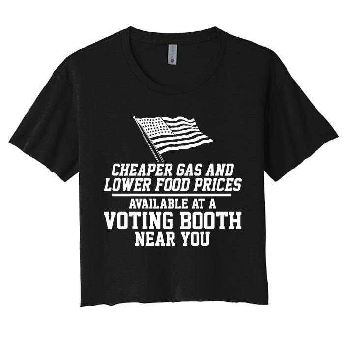 Cheaper Gas And Lower For Prices Available At A Voting Booth Near You Crop Top