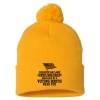 Cheaper Gas And Lower For Prices Available At A Voting Booth Near You Pom Pom 12in Knit Beanie