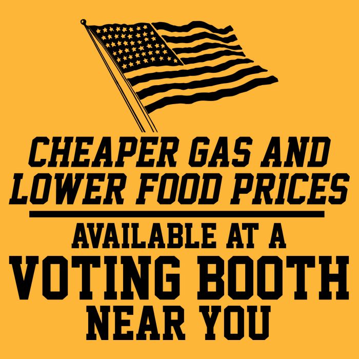 Cheaper Gas And Lower For Prices Available At A Voting Booth Near You Trucker Hat