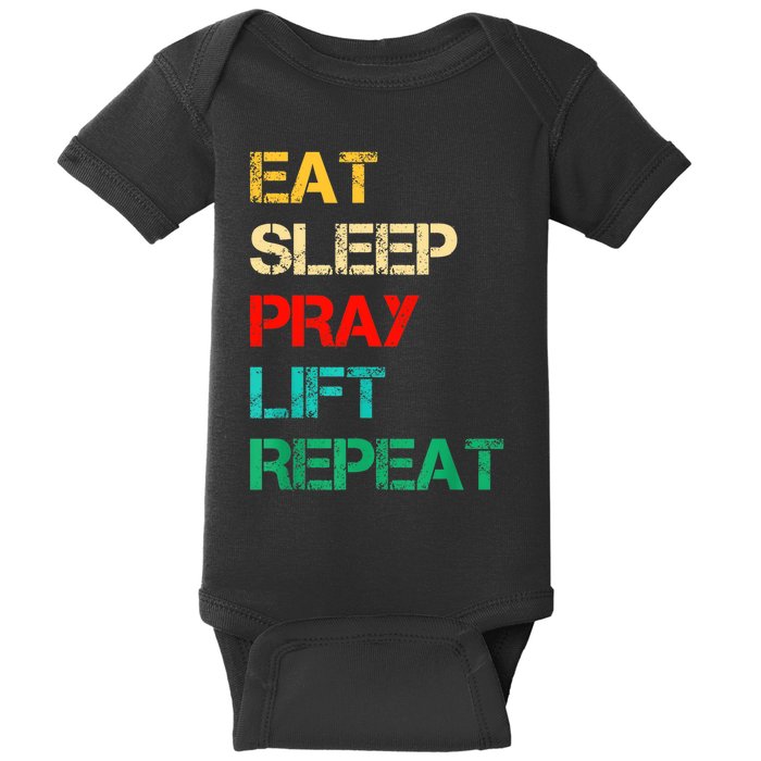 Christian Gym And Jesus Gym For Eat Sleep Pray Repeat Baby Bodysuit