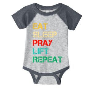 Christian Gym And Jesus Gym For Eat Sleep Pray Repeat Infant Baby Jersey Bodysuit