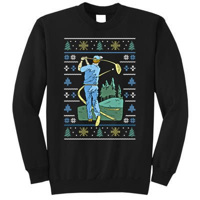 Cringey Golf Art Funny Ugly Christmas Sweater Style Golfing Gift Sweatshirt