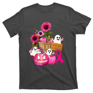 Cute Ghosts And Funny Pumpkins Breast Cancer Awareness Pink Ribbon Gift T-Shirt