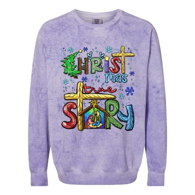 Christmas Graphic And Xmas Eve Christmas Christian Cute Gift Colorblast Crewneck Sweatshirt