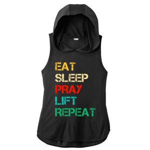 Christian Gym And Jesus Gym For Eat Sleep Pray Repeat Gift Ladies PosiCharge Tri-Blend Wicking Draft Hoodie Tank