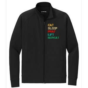 Christian Gym And Jesus Gym For Eat Sleep Pray Repeat Gift Stretch Full-Zip Cadet Jacket