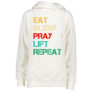 Christian Gym And Jesus Gym For Eat Sleep Pray Repeat Gift Womens Funnel Neck Pullover Hood