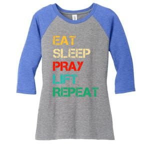 Christian Gym And Jesus Gym For Eat Sleep Pray Repeat Gift Women's Tri-Blend 3/4-Sleeve Raglan Shirt