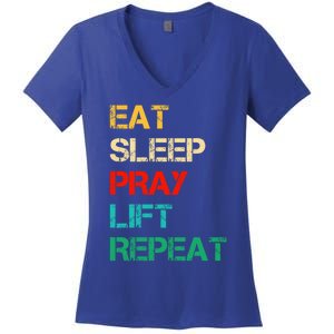 Christian Gym And Jesus Gym For Eat Sleep Pray Repeat Gift Women's V-Neck T-Shirt