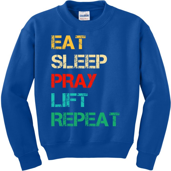 Christian Gym And Jesus Gym For Eat Sleep Pray Repeat Gift Kids Sweatshirt