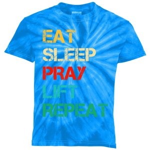 Christian Gym And Jesus Gym For Eat Sleep Pray Repeat Gift Kids Tie-Dye T-Shirt