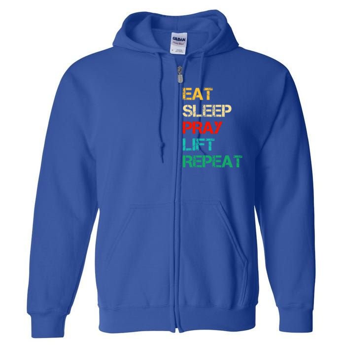 Christian Gym And Jesus Gym For Eat Sleep Pray Repeat Gift Full Zip Hoodie