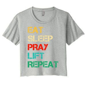 Christian Gym And Jesus Gym For Eat Sleep Pray Repeat Gift Women's Crop Top Tee