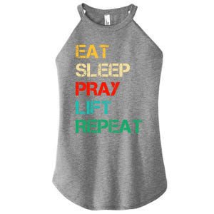 Christian Gym And Jesus Gym For Eat Sleep Pray Repeat Gift Women's Perfect Tri Rocker Tank