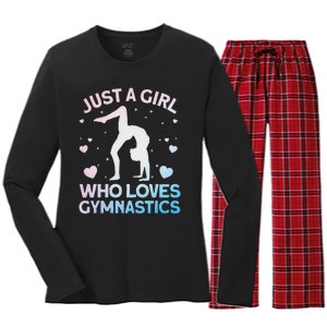 Cool Gymnastics Art For Women Gymnastics Gymnast Women's Long Sleeve Flannel Pajama Set 