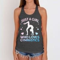 Cool Gymnastics Art For Girl Women Gymnastics Gymnast Gift Women's Knotted Racerback Tank