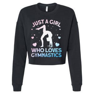 Cool Gymnastics Art For Girl Women Gymnastics Gymnast Gift Cropped Pullover Crew