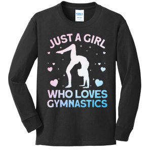 Cool Gymnastics Art For Girl Women Gymnastics Gymnast Gift Kids Long Sleeve Shirt