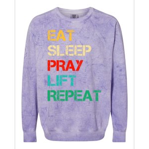 Christian Gym And Jesus Gym For Eat Sleep Pray Repeat Gift Colorblast Crewneck Sweatshirt