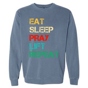 Christian Gym And Jesus Gym For Eat Sleep Pray Repeat Gift Garment-Dyed Sweatshirt