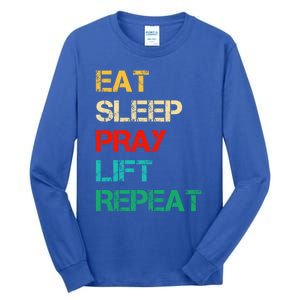 Christian Gym And Jesus Gym For Eat Sleep Pray Repeat Gift Tall Long Sleeve T-Shirt