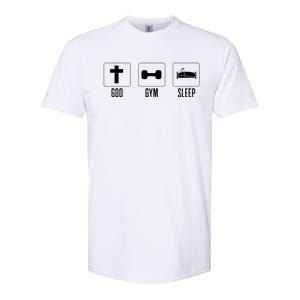 Christian Gym And Jesus Gym For God Gym Sleep Funny Gift Softstyle CVC T-Shirt