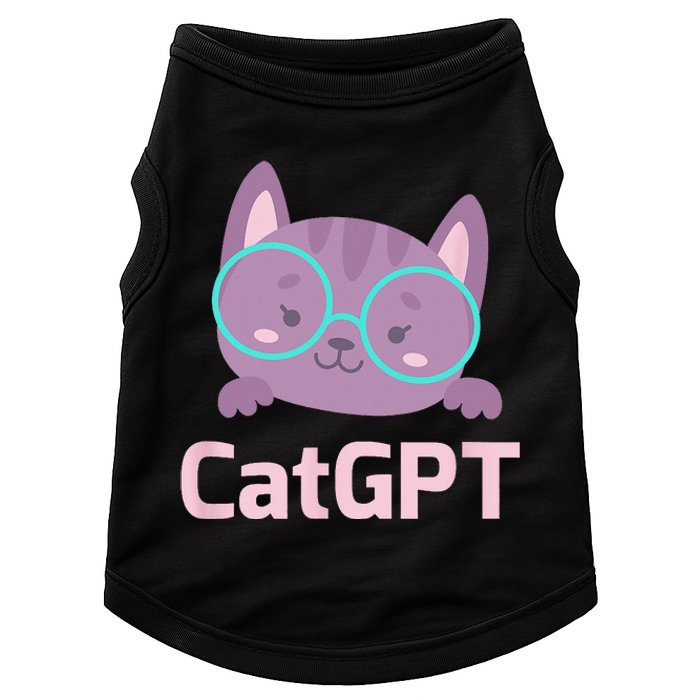 Cat GPT Ai Cat Geek Cat Lovers & Chat GPT Back To School Doggie Tank