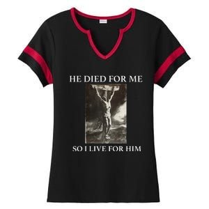 Christian Gospel And Bible Phrase For Our Lord Jesus Ladies Halftime Notch Neck Tee