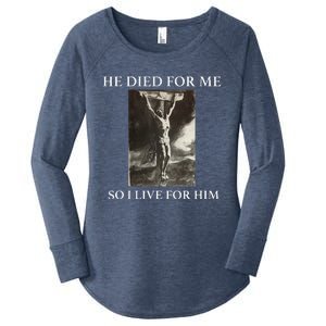 Christian Gospel And Bible Phrase For Our Lord Jesus Women's Perfect Tri Tunic Long Sleeve Shirt