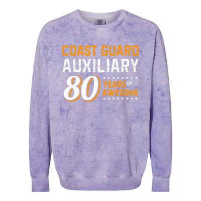 Coast Guard Auxiliary 80 Years Of Awesome Colorblast Crewneck Sweatshirt