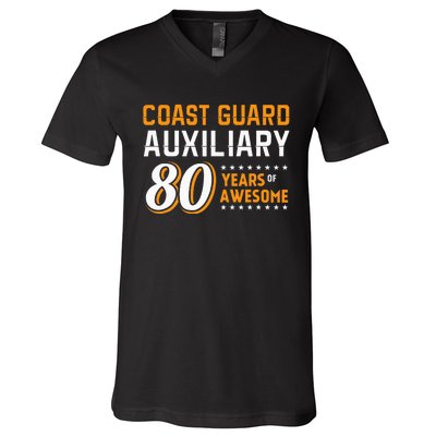 Coast Guard Auxiliary 80 Years Of Awesome V-Neck T-Shirt