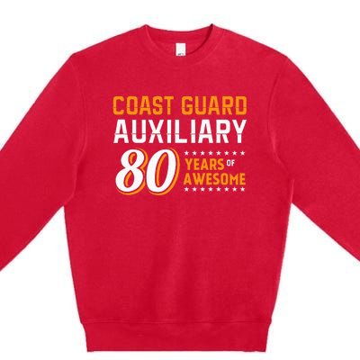 Coast Guard Auxiliary 80 Years Of Awesome Premium Crewneck Sweatshirt