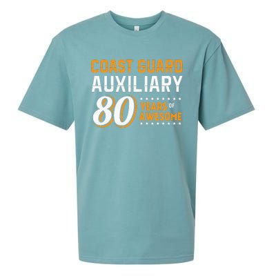 Coast Guard Auxiliary 80 Years Of Awesome Sueded Cloud Jersey T-Shirt