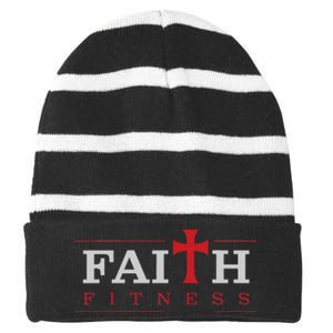 Christian Gym And Jesus Gym For Faith And Fitness Striped Beanie with Solid Band