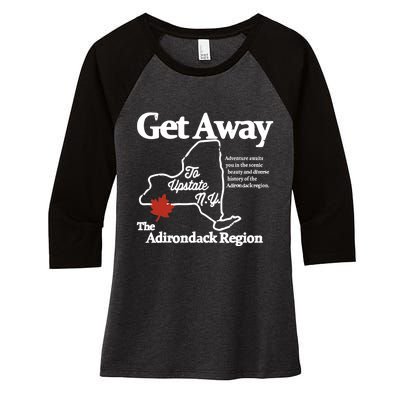 Charlie Get Away To Upstate New York Women's Tri-Blend 3/4-Sleeve Raglan Shirt