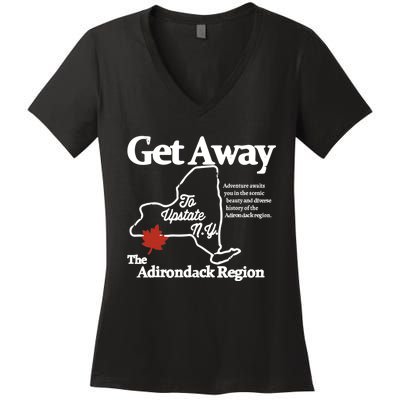 Charlie Get Away To Upstate New York Women's V-Neck T-Shirt