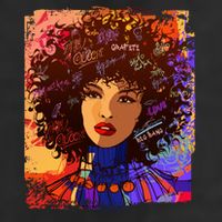 Coloful Graffiti Afro Woman 7 Panel Mesh Trucker Snapback Hat