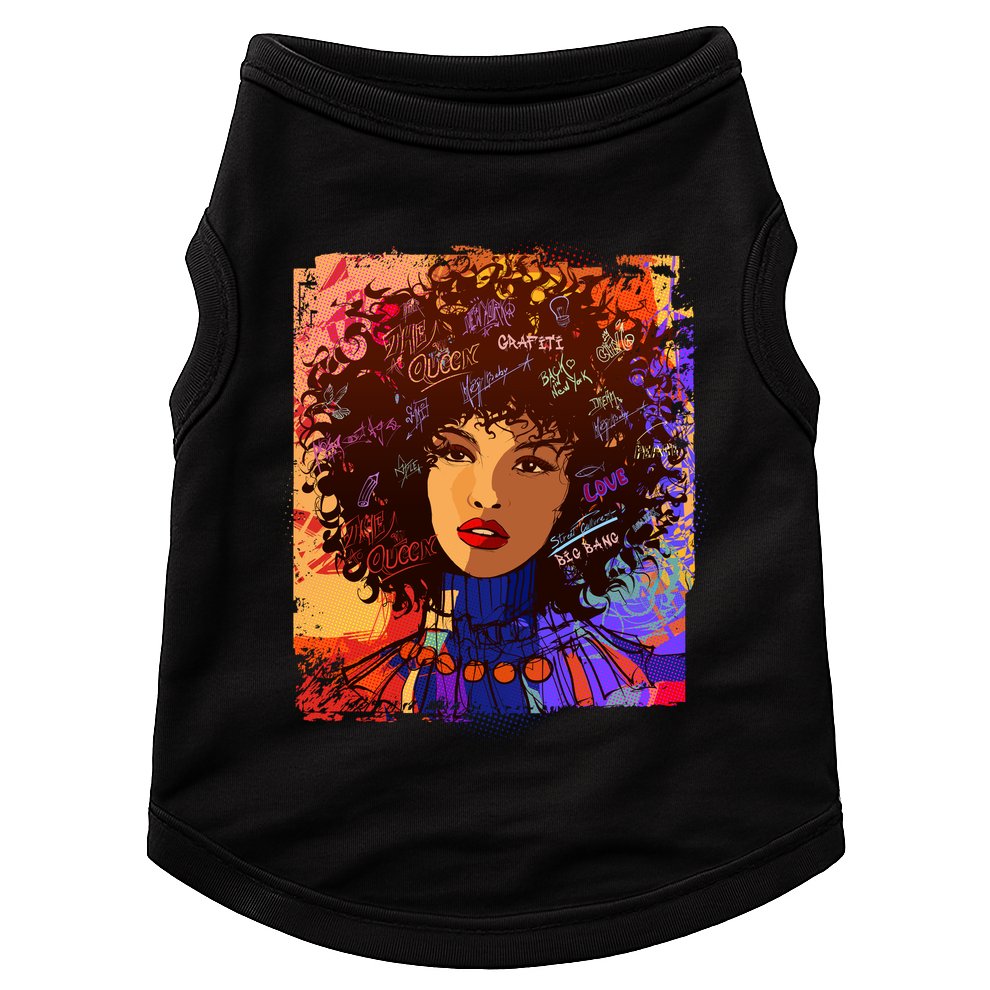Coloful Graffiti Afro Woman Doggie Tank