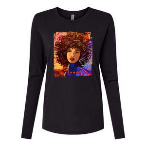 Coloful Graffiti Afro Woman Womens Cotton Relaxed Long Sleeve T-Shirt