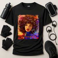Coloful Graffiti Afro Woman Cooling Performance Crew T-Shirt