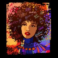 Coloful Graffiti Afro Woman Cooling Performance Crew T-Shirt
