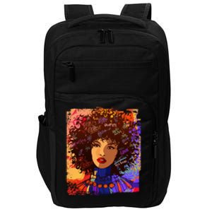 Coloful Graffiti Afro Woman Impact Tech Backpack