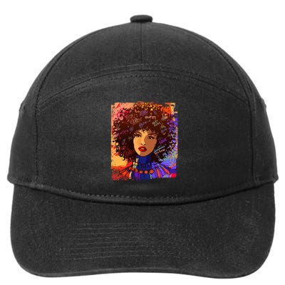 Coloful Graffiti Afro Woman 7-Panel Snapback Hat
