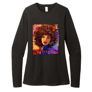 Coloful Graffiti Afro Woman Womens CVC Long Sleeve Shirt