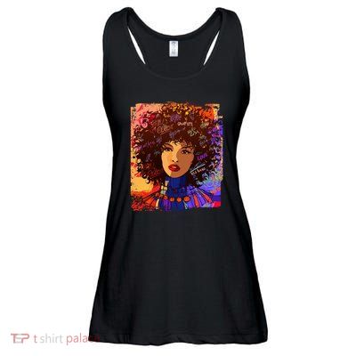 Coloful Graffiti Afro Woman Ladies Essential Flowy Tank