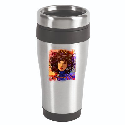 Coloful Graffiti Afro Woman 16oz Travel Tumbler