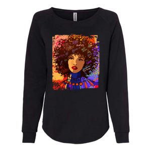 Coloful Graffiti Afro Woman Womens California Wash Sweatshirt