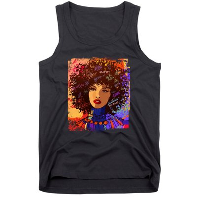 Coloful Graffiti Afro Woman Tank Top