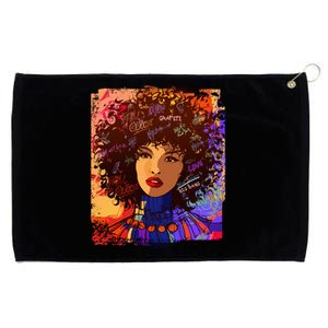 Coloful Graffiti Afro Woman Grommeted Golf Towel